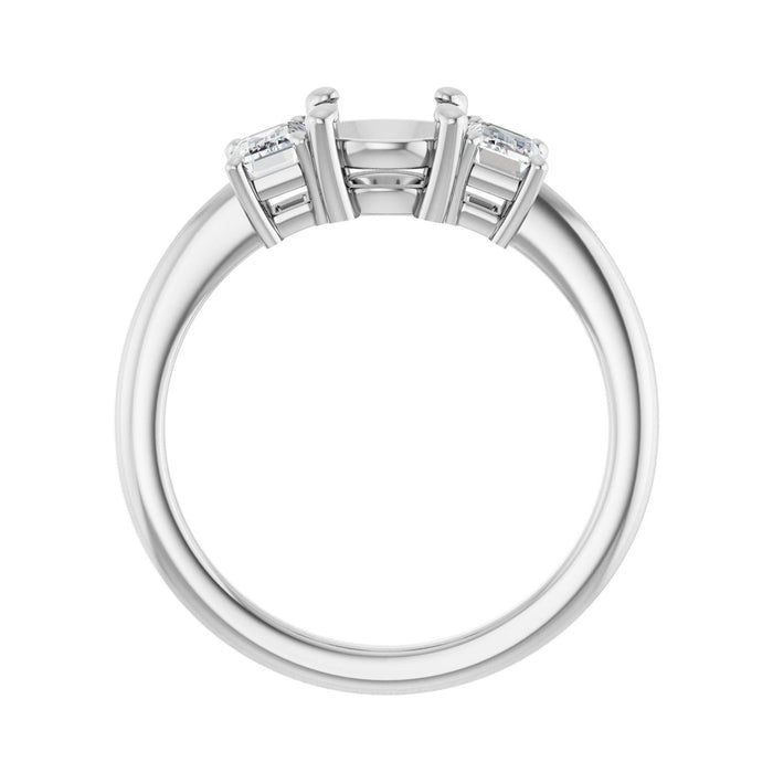 Platinum 6.5 mm Round 3/4 CTW Lab-Grown Semi-Set Engagement Ring