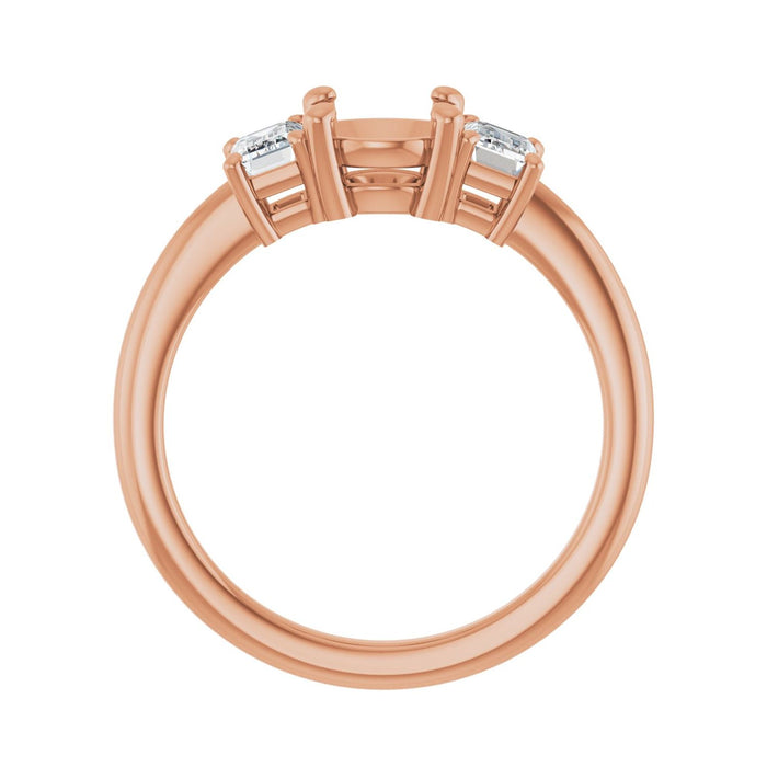 14K Rose Gold 6.5 mm Round 3/4 CTW Lab-Grown Semi-Set Engagement Ring