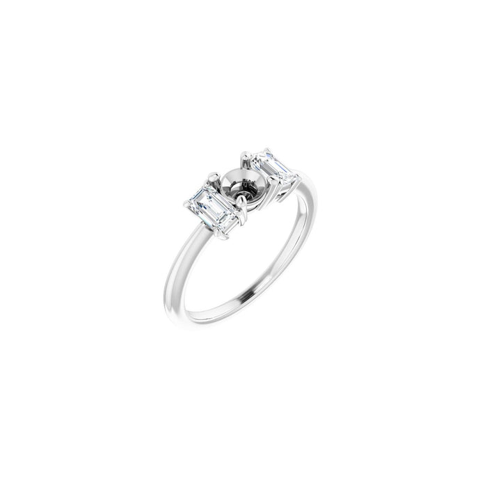 14K White Gold 5.2 mm Round 1 1/5 CTW Lab-Grown Semi-Set Engagement Ring
