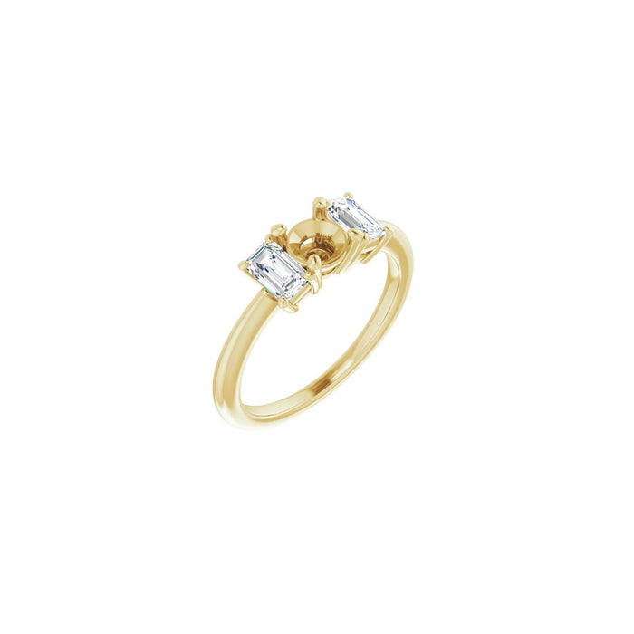 14K Yellow Gold 5.2 mm Round 1 1/5 CTW Lab-Grown Semi-Set Engagement Ring