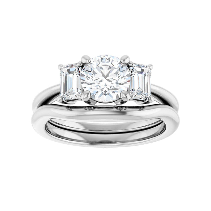 Platinum 6.5 mm Round 3/4 CTW Lab-Grown Semi-Set Engagement Ring