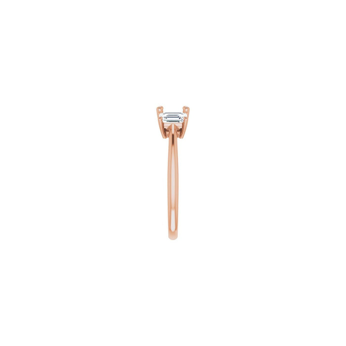 14K Rose Gold 6 mm Round 3/4 CTW Lab-Grown Semi-Set Engagement Ring