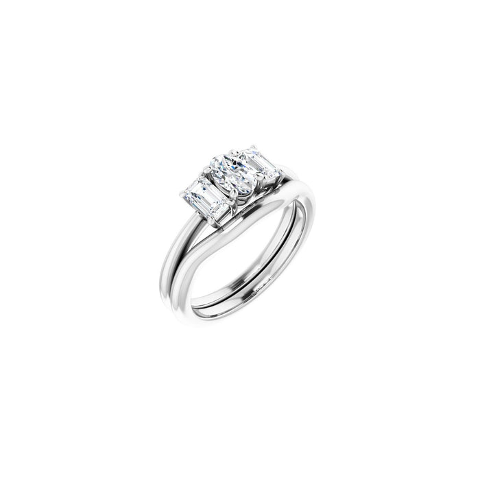 14K White Gold 6x4 mm Oval 3/4 CTW Lab-Grown Semi-Set Engagement Ring
