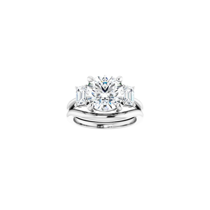 Platinum 9.4 mm Round 3/4 CTW Lab-Grown Semi-Set Engagement Ring