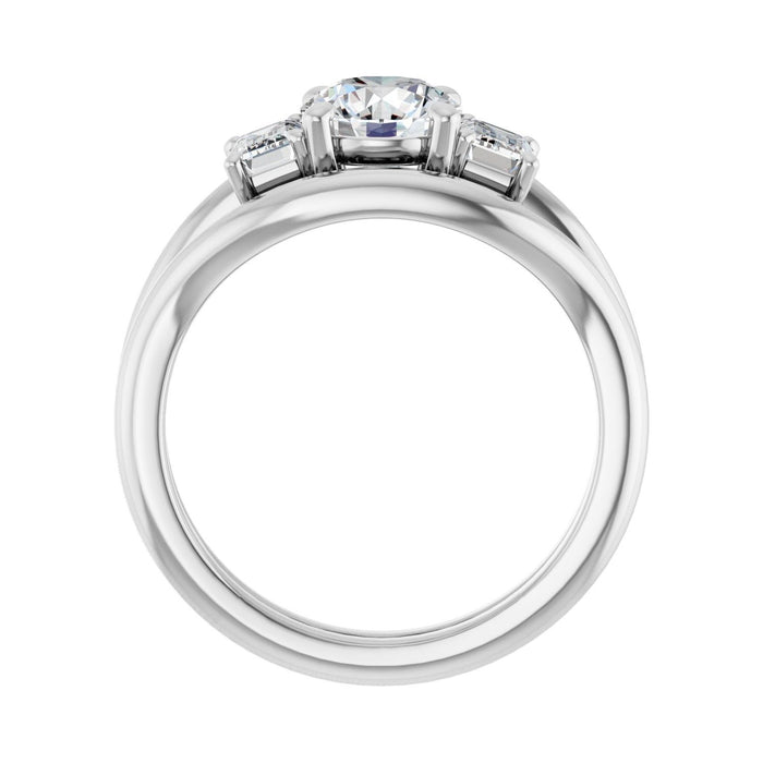 14K White Gold 6.5 mm Round 3/4 CTW Lab-Grown Semi-Set Engagement Ring