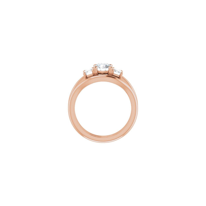 14K Rose Gold 6 mm Round 3/4 CTW Lab-Grown Semi-Set Engagement Ring