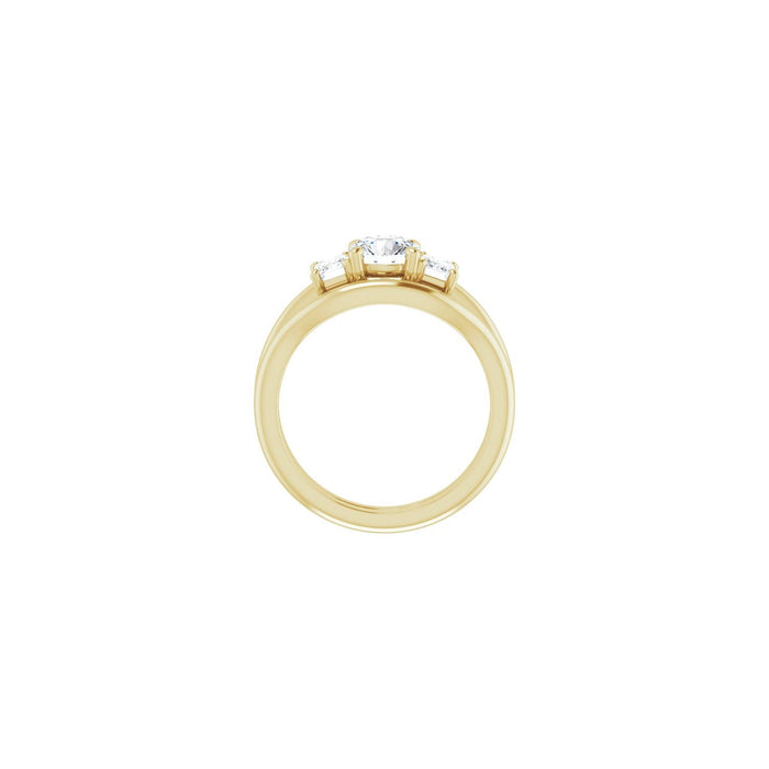 14K Yellow Gold 6 mm Round 3/4 CTW Lab-Grown Semi-Set Engagement Ring