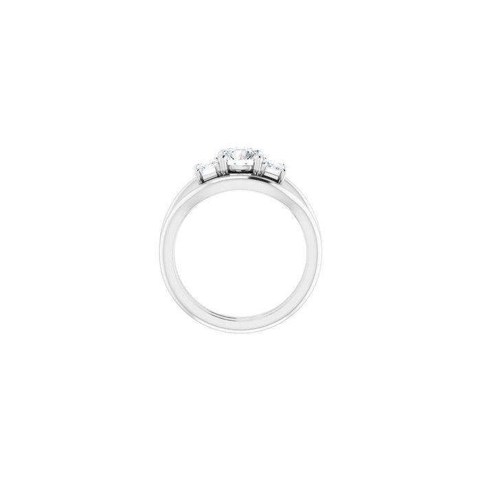 14K White Gold 6 mm Round 3/4 CTW Lab-Grown Semi-Set Engagement Ring