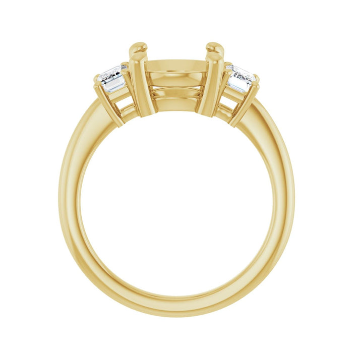 14K Yellow Gold 9 mm Round 3/4 CTW Lab-Grown Semi-Set Engagement Ring
