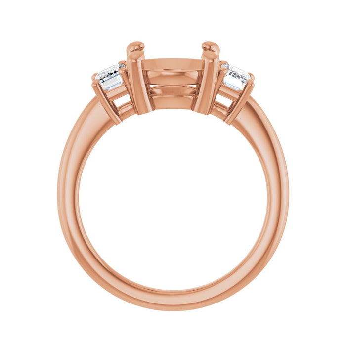 14K Rose Gold 9 mm Round 3/4 CTW Lab-Grown Semi-Set Engagement Ring