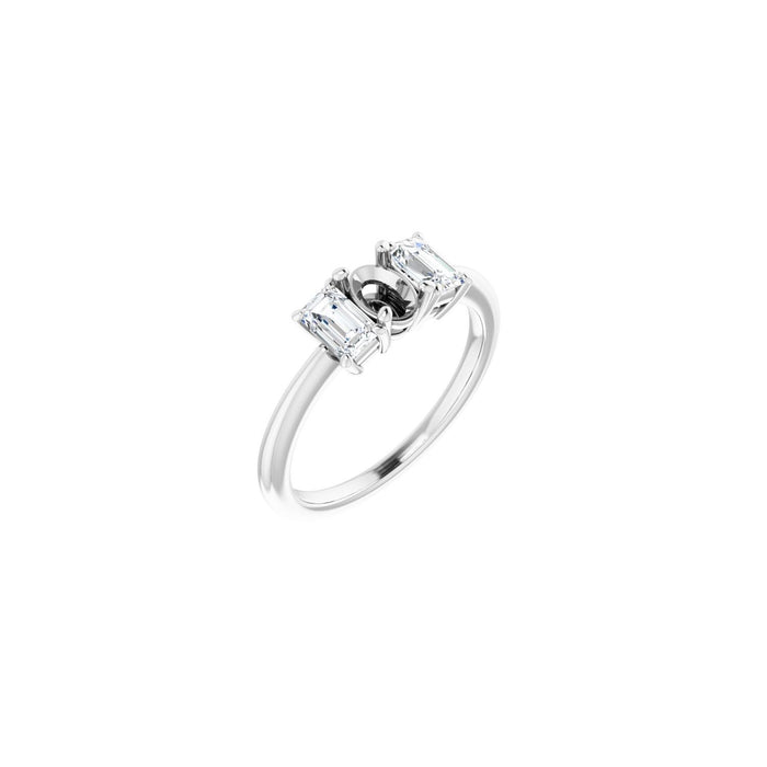 14K White Gold 6x4 mm Oval 3/4 CTW Lab-Grown Semi-Set Engagement Ring