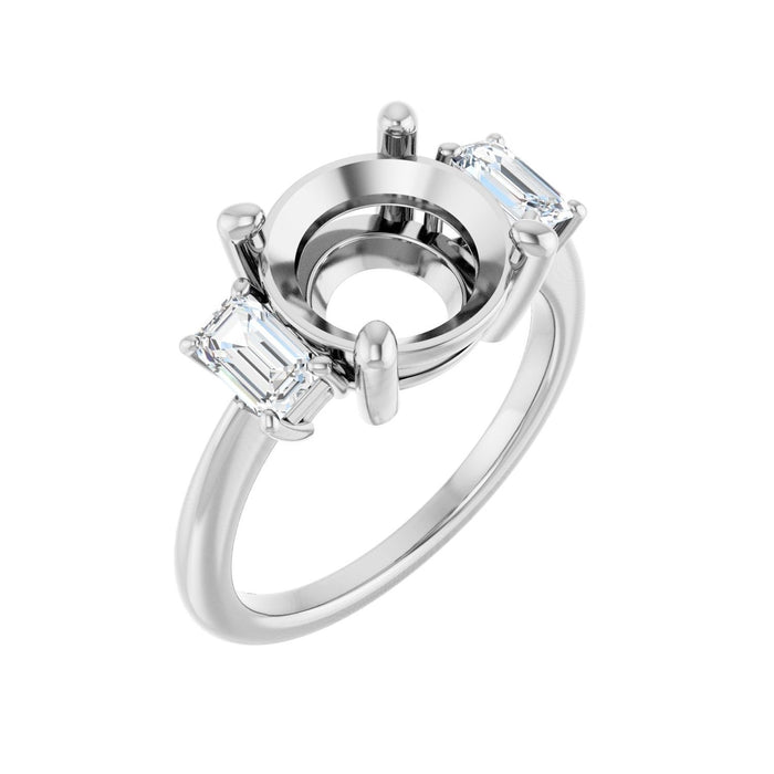 Platinum 10 mm Round 3/4 CTW Lab-Grown Semi-Set Engagement Ring