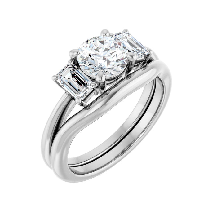 14K White Gold 6.5 mm Round 3/4 CTW Lab-Grown Semi-Set Engagement Ring