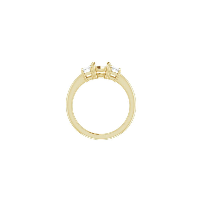 14K Yellow Gold 6 mm Round 3/4 CTW Lab-Grown Semi-Set Engagement Ring