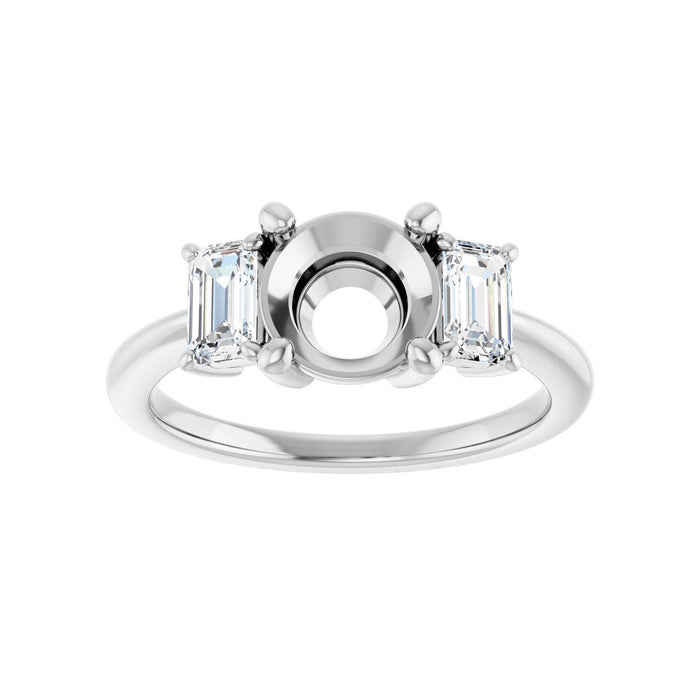 14K White Gold 7.4 mm Round 3/4 CTW Lab-Grown Semi-Set Engagement Ring