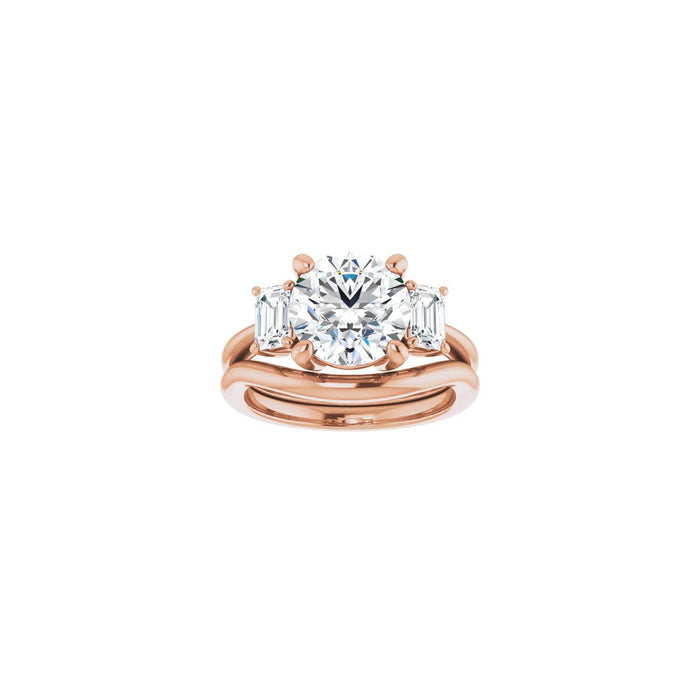 14K Rose Gold 9 mm Round 3/4 CTW Lab-Grown Semi-Set Engagement Ring