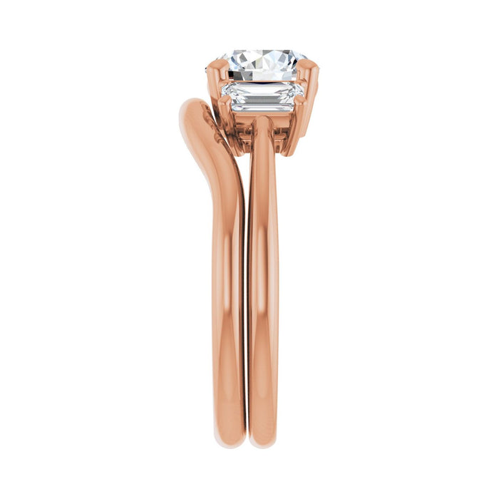 14K Rose Gold 7 mm Round 3/4 CTW Lab-Grown Semi-Set Engagement Ring