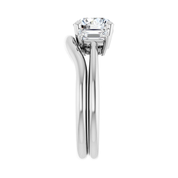 14K White Gold 7 mm Round 3/4 CTW Lab-Grown Semi-Set Engagement Ring
