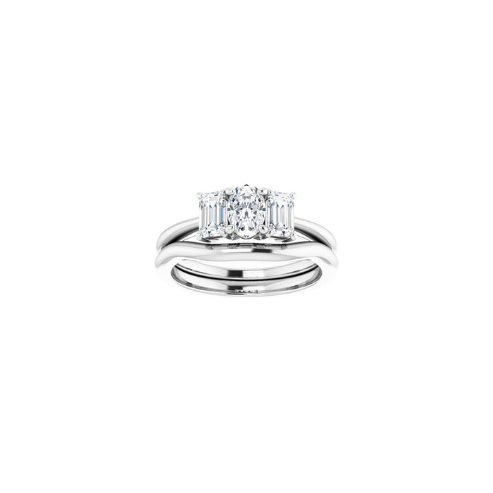 14K White Gold 6x4 mm Oval 3/4 CTW Lab-Grown Semi-Set Engagement Ring