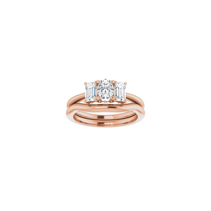 14K Rose Gold 6x4 mm Oval 3/4 CTW Lab-Grown Semi-Set Engagement Ring