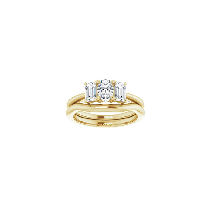14K Yellow Gold 6x4 mm Oval 3/4 CTW Lab-Grown Semi-Set Engagement Ring