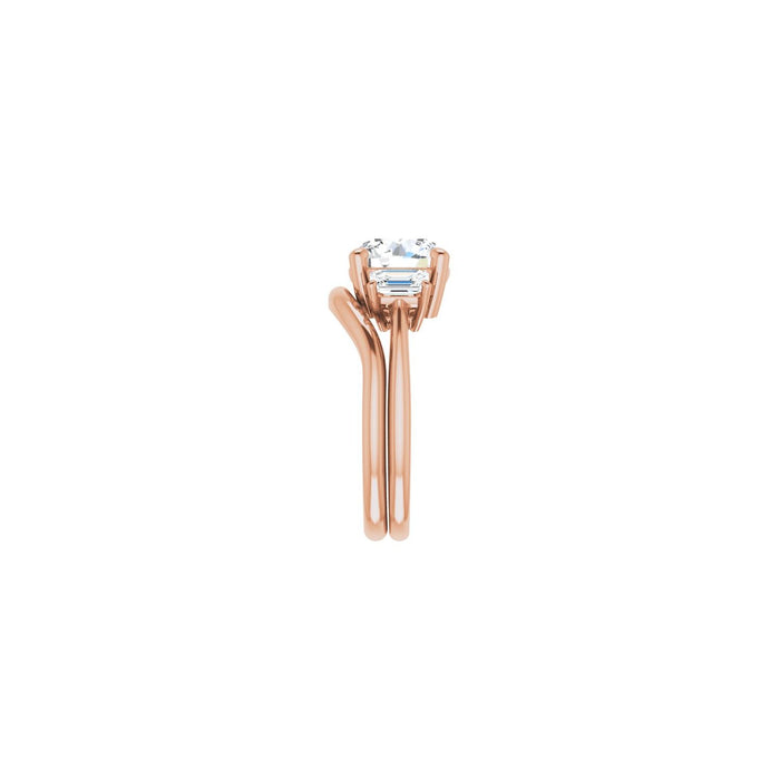 14K Rose Gold 8.8 mm Round 3/4 CTW Lab-Grown Semi-Set Engagement Ring