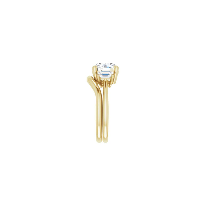 14K Yellow Gold 8.8 mm Round 3/4 CTW Lab-Grown Semi-Set Engagement Ring