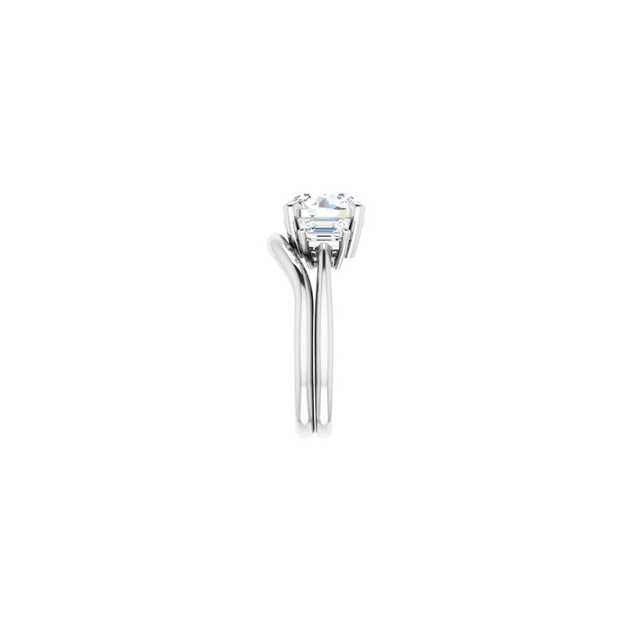 14K White Gold 8.8 mm Round 3/4 CTW Lab-Grown Semi-Set Engagement Ring