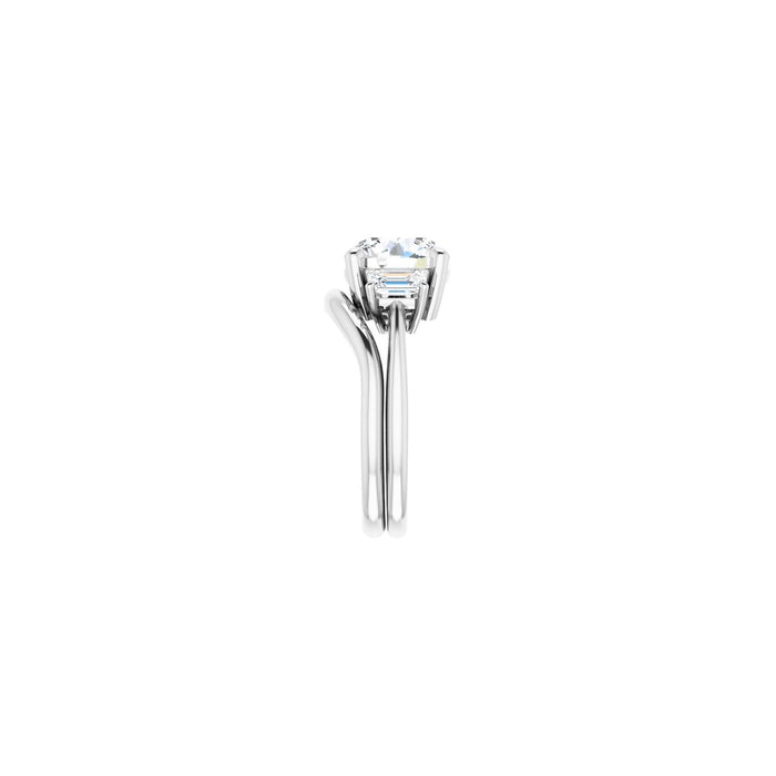 14K White Gold 9.4 mm Round 3/4 CTW Lab-Grown Semi-Set Engagement Ring