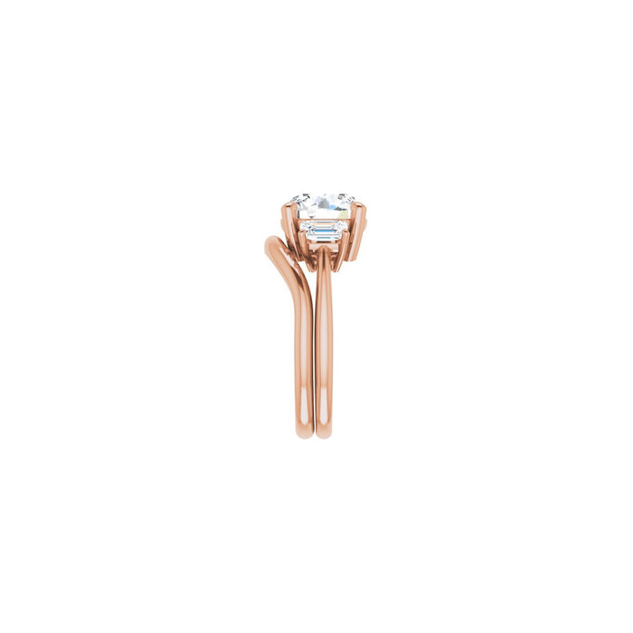 14K Rose Gold 9.4 mm Round 3/4 CTW Lab-Grown Semi-Set Engagement Ring