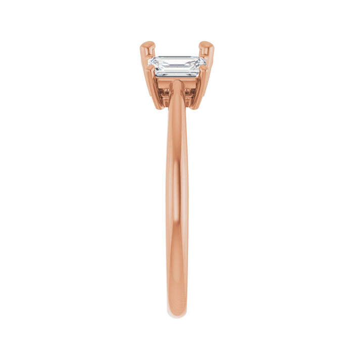 14K Rose Gold 6.5 mm Round 3/4 CTW Lab-Grown Semi-Set Engagement Ring