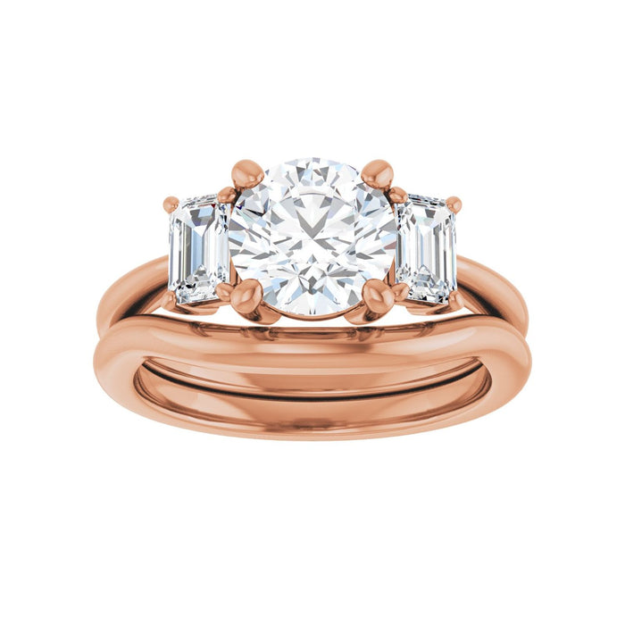 14K Rose Gold 7.4 mm Round 3/4 CTW Lab-Grown Semi-Set Engagement Ring