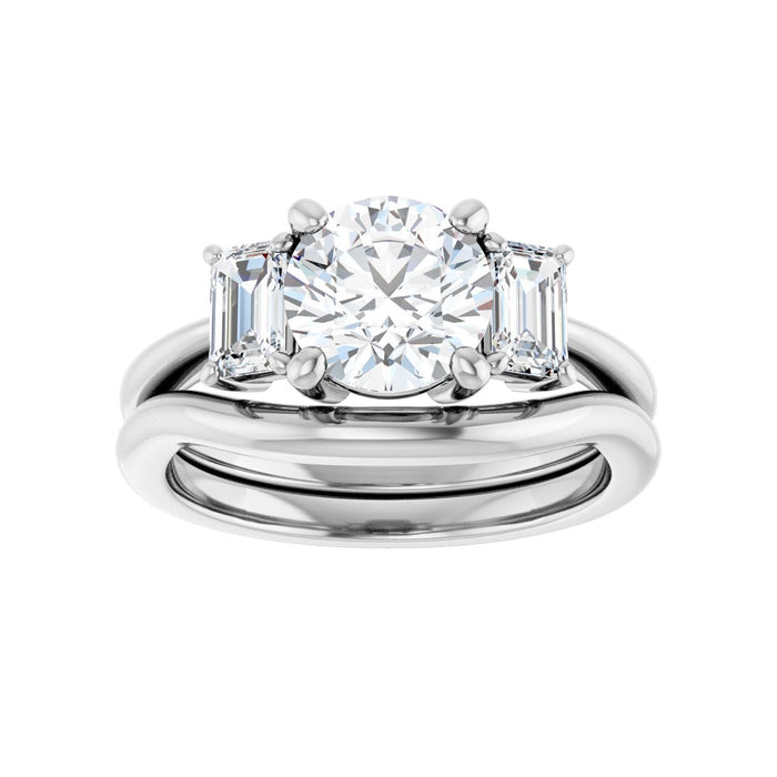Platinum 7.4 mm Round 3/4 CTW Lab-Grown Semi-Set Engagement Ring