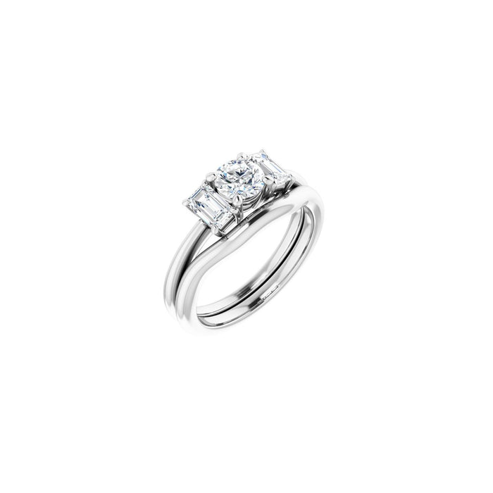 14K White Gold 5.2 mm Round 1 1/5 CTW Lab-Grown Semi-Set Engagement Ring