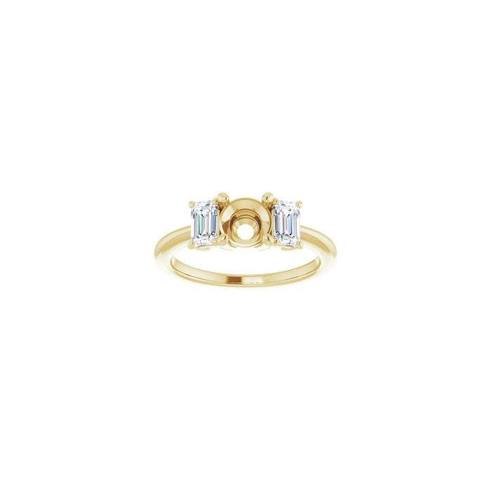 14K Yellow Gold 6 mm Round 3/4 CTW Lab-Grown Semi-Set Engagement Ring