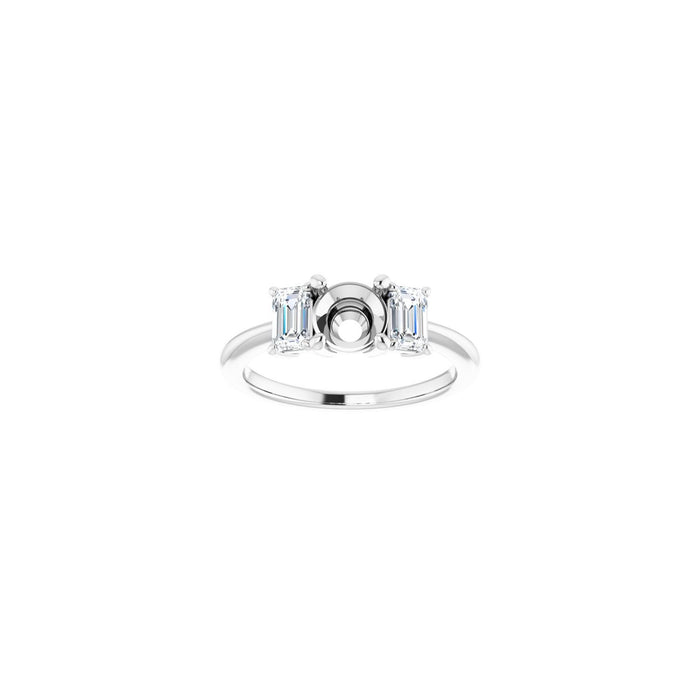 14K White Gold 6 mm Round 3/4 CTW Lab-Grown Semi-Set Engagement Ring