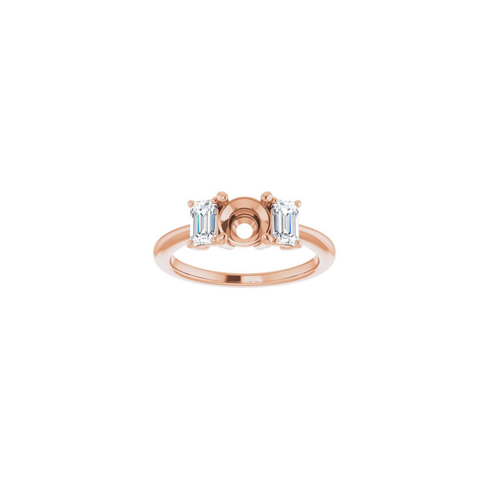 14K Rose Gold 6 mm Round 3/4 CTW Lab-Grown Semi-Set Engagement Ring
