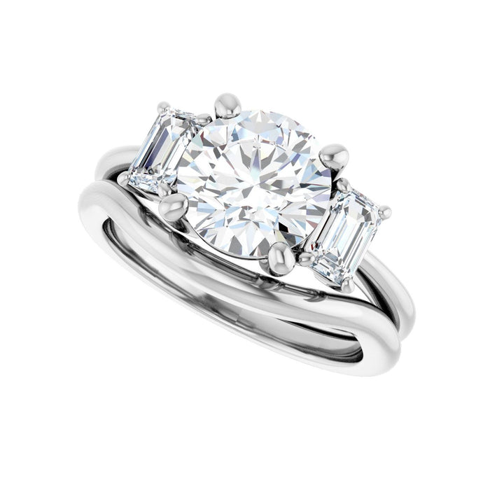 14K White Gold 8.2 mm Round 3/4 CTW Lab-Grown Semi-Set Engagement Ring