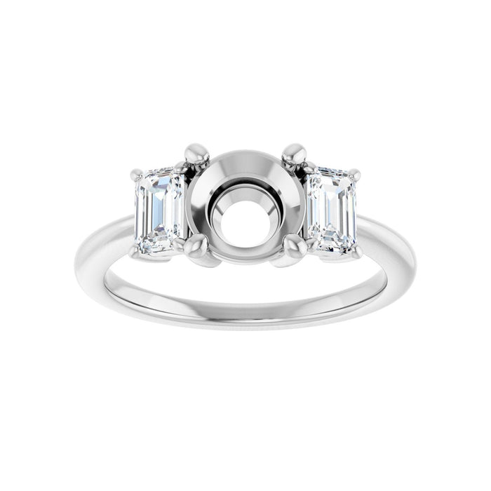 Platinum 7 mm Round 3/4 CTW Lab-Grown Semi-Set Engagement Ring