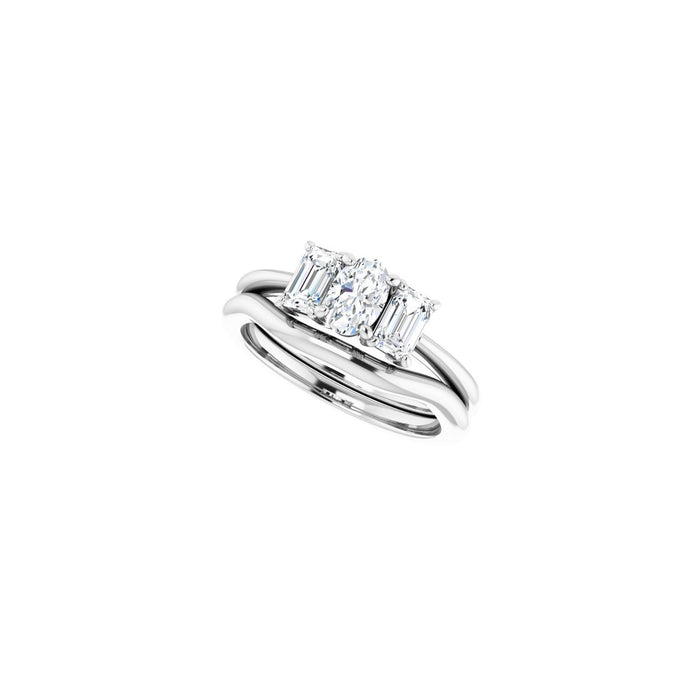 14K White Gold 6x4 mm Oval 3/4 CTW Lab-Grown Semi-Set Engagement Ring