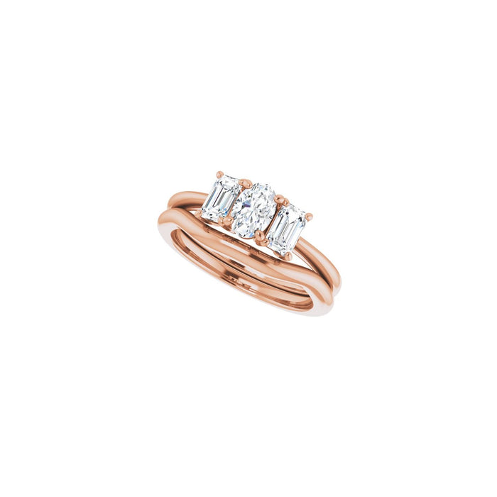 14K Rose Gold 6x4 mm Oval 3/4 CTW Lab-Grown Semi-Set Engagement Ring
