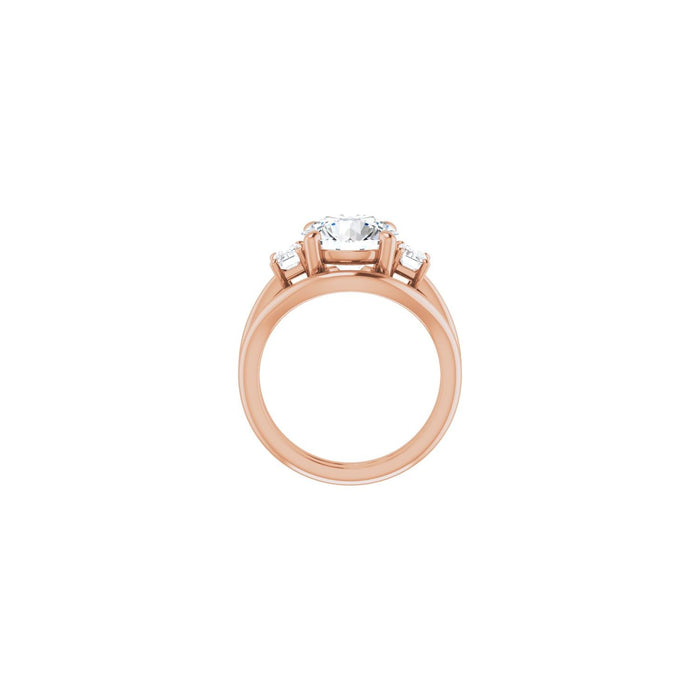 14K Rose Gold 9.4 mm Round 3/4 CTW Lab-Grown Semi-Set Engagement Ring