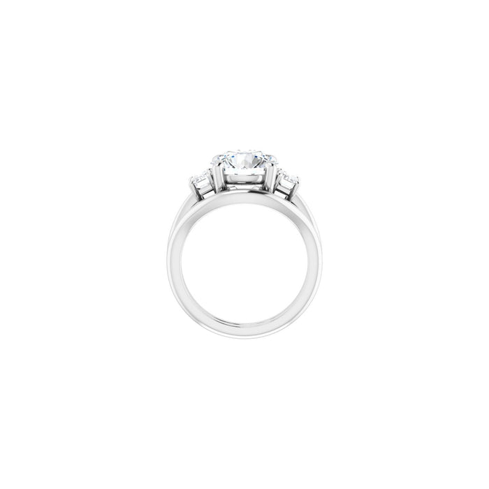 14K White Gold 9.4 mm Round 3/4 CTW Lab-Grown Semi-Set Engagement Ring