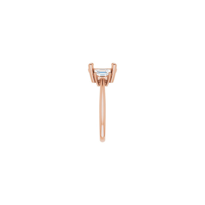 14K Rose Gold 9.4 mm Round 3/4 CTW Lab-Grown Semi-Set Engagement Ring
