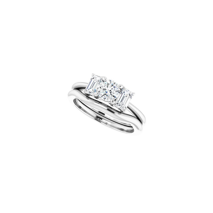 Platinum 5.2 mm Round 1 1/5 CTW Lab-Grown Semi-Set Engagement Ring