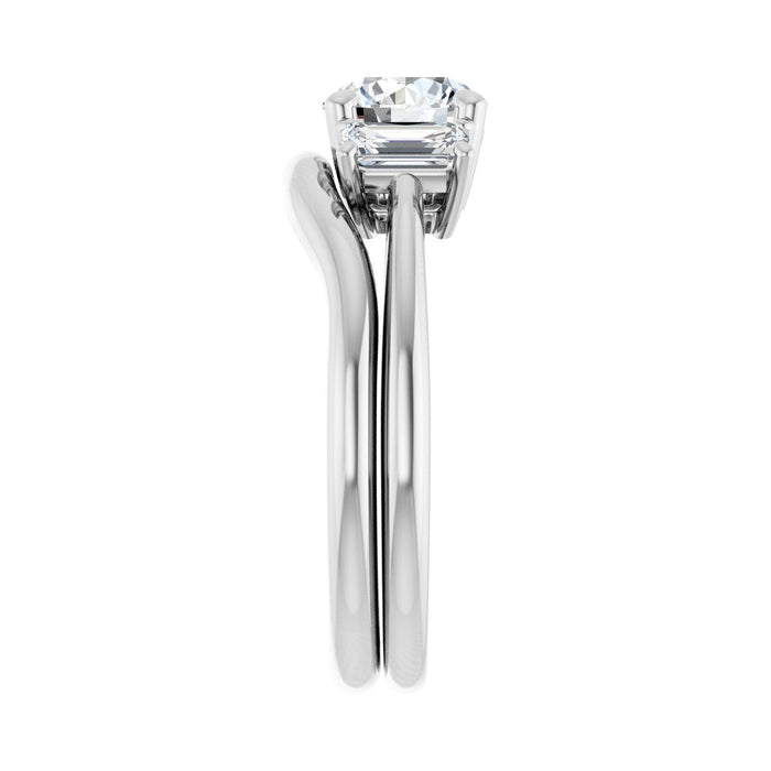 14K White Gold 6.5 mm Round 3/4 CTW Lab-Grown Semi-Set Engagement Ring