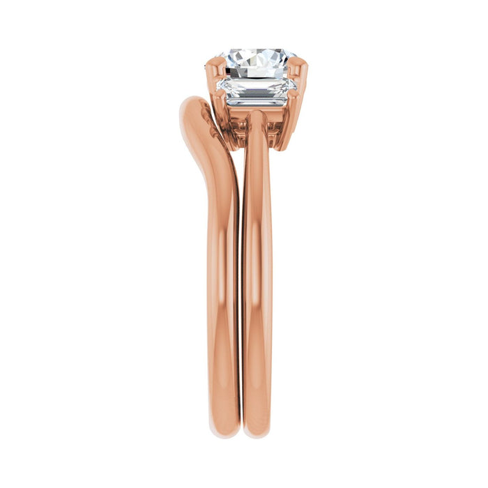 14K Rose Gold 6.5 mm Round 3/4 CTW Lab-Grown Semi-Set Engagement Ring