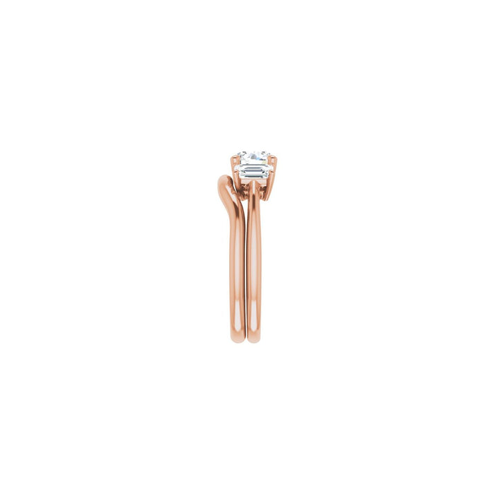 14K Rose Gold 6 mm Round 3/4 CTW Lab-Grown Semi-Set Engagement Ring