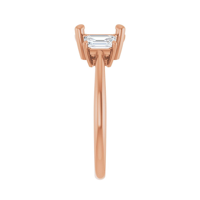 14K Rose Gold 8.2 mm Round 3/4 CTW Lab-Grown Semi-Set Engagement Ring