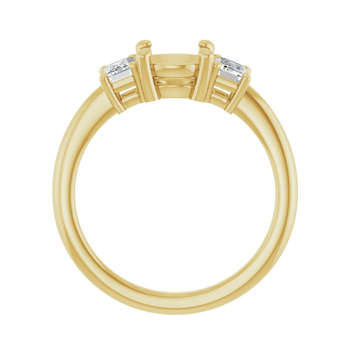 14K Yellow Gold 7 mm Round 3/4 CTW Lab-Grown Semi-Set Engagement Ring